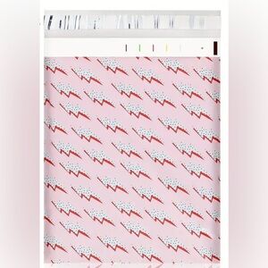 15 Pink Lightning Bolt Patterned Poly Mailers
